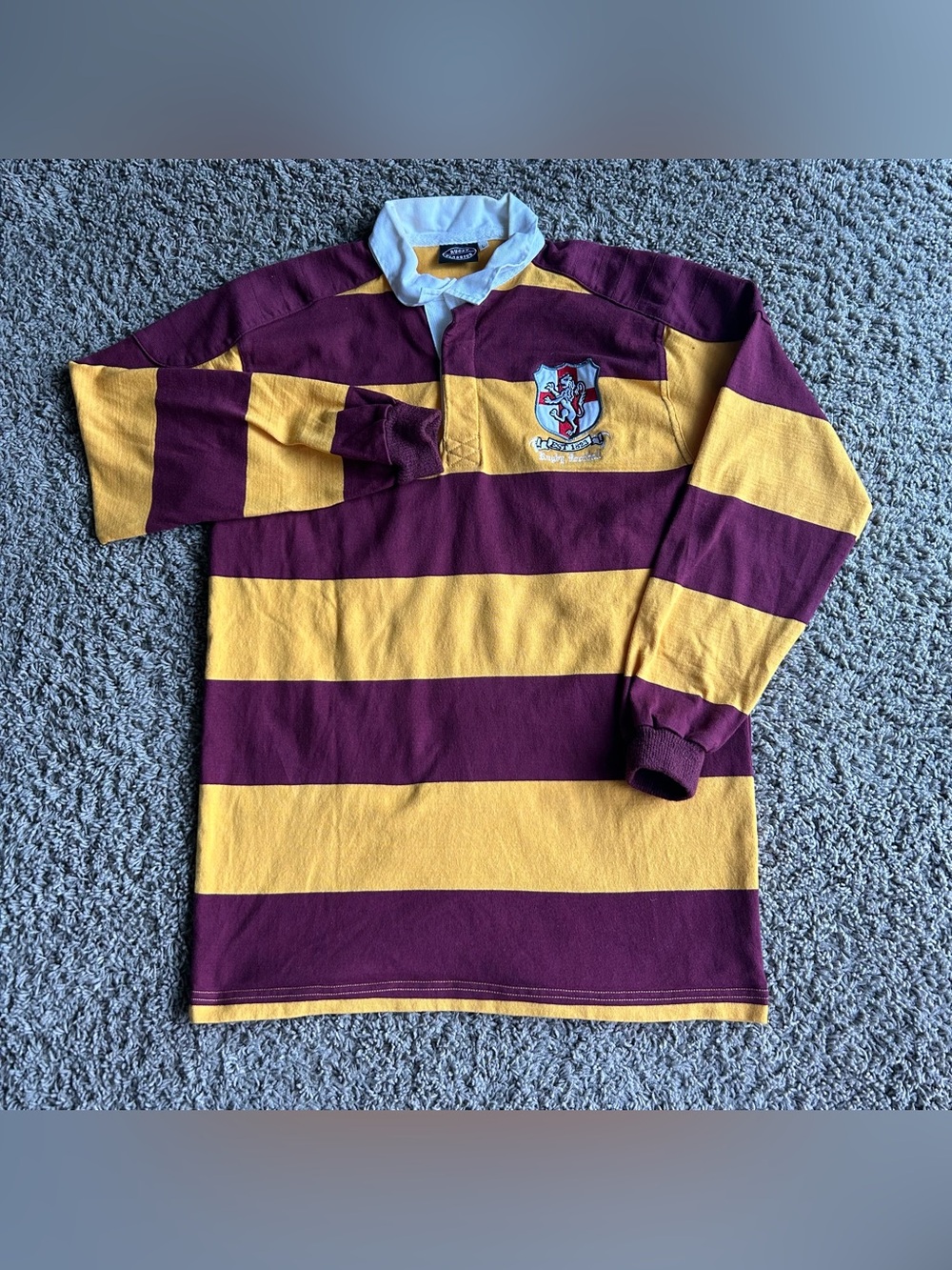 VTG 70s 80s Rugby Classics Mens Large Burgundy/Gold Rugby Football 1823 Shirt